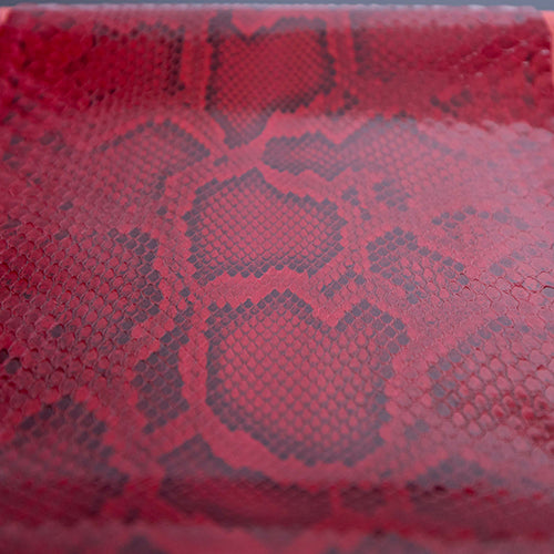 Red & Black Glazed Python Skin